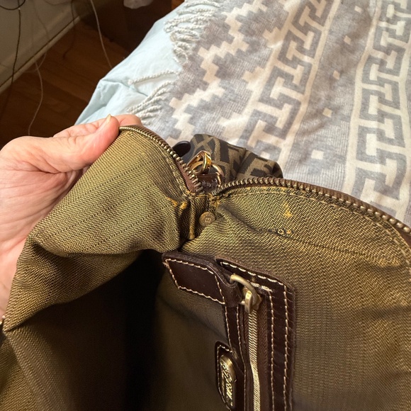 Vintage Fendi FF Zucca Print Canvas Two Way Handbag  (Scarf not included.) - Picture 12 of 15